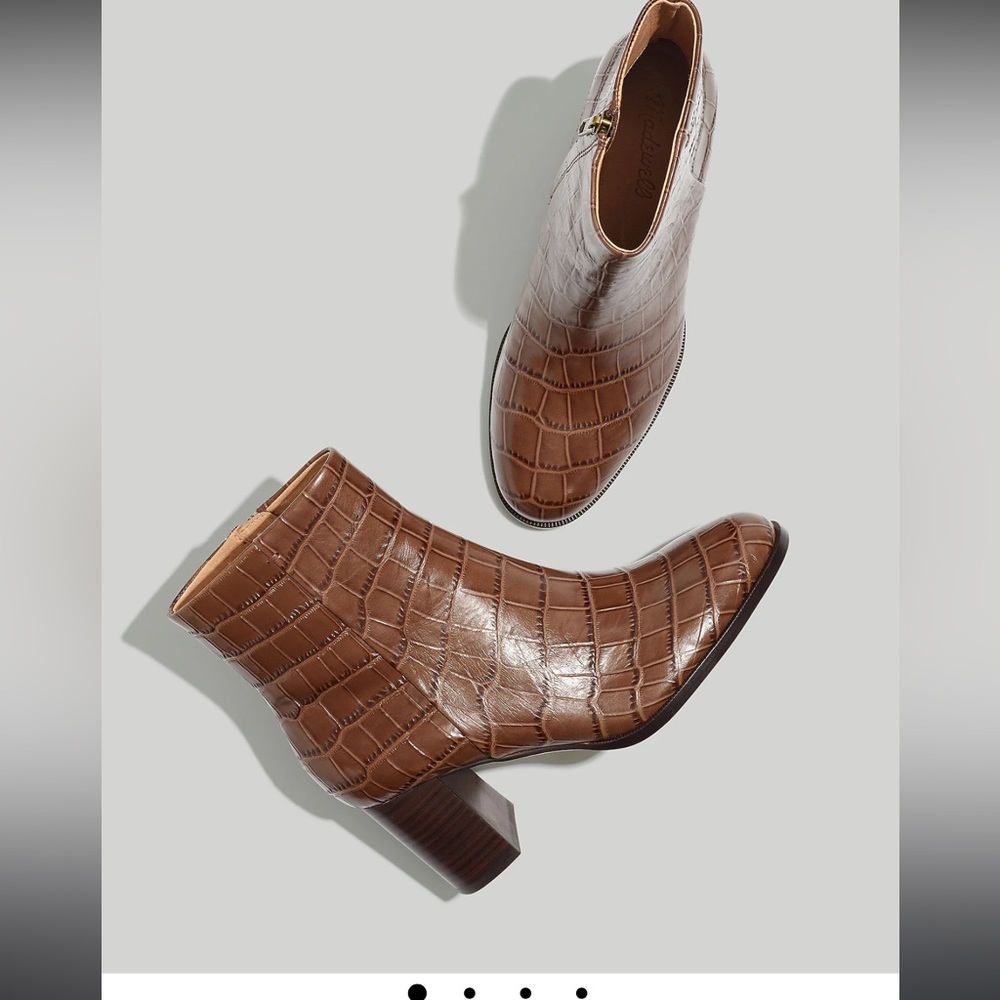 Madewell Mira Croc Print Side Boots Size 7-NWT